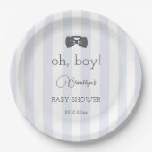 Assiettes En Carton Bitty Bow Oh Boy Baby shower (Devant)