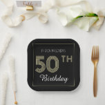 Assiettes En Carton Black and Gold 50th Birthday Retro Stripe Print<br><div class="desc">. : Le noir et l'or se rejoignent magnifiquement dans cette bande rétro 50ème design.</div>