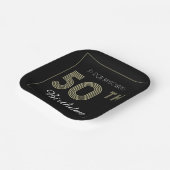 Assiettes En Carton Black and Gold 50th Birthday Retro Stripe Print (Angulaire)