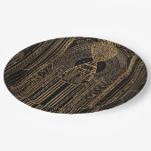 Assiettes En Carton Black and Gold Art Deco Paper Napkin (Angle)