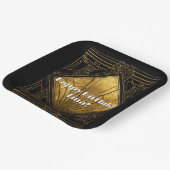Assiettes En Carton Black and Gold Art Deco Paper Napkins (Angulaire)
