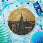 Assiettes En Carton Black and Gold Art Deco Paper Napkins (Fête)