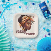 Assiettes En Carton Black and proud (Fête)