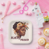 Assiettes En Carton Black and proud (Fête)