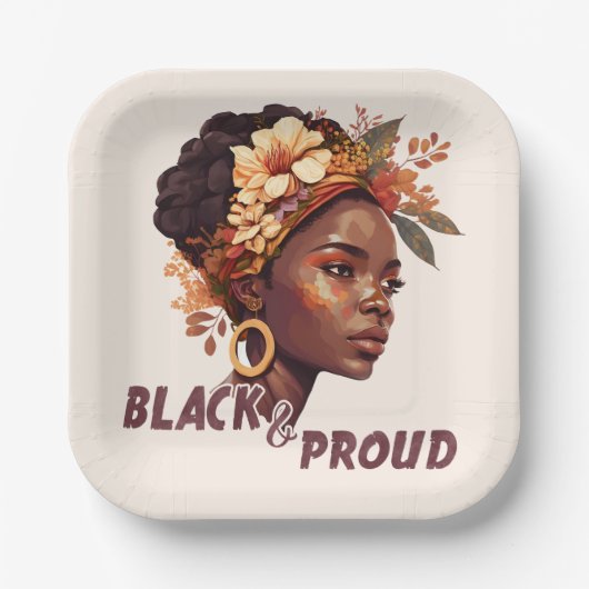 Assiettes En Carton Black and proud (Recto)