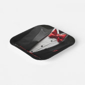 Assiettes En Carton Black and Red Tuxedo Birthday Event (Angulaire)