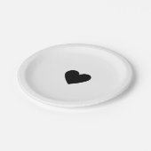 Assiettes En Carton Black and White Heart (Angle)