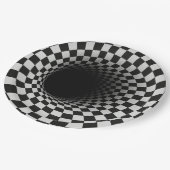 Assiettes En Carton Black and White Optical Illusion Tunnel (Angle)