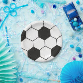 Assiettes En Carton Black And White Soccer Ball Geometric Pattern (Fête)