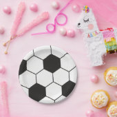 Assiettes En Carton Black And White Soccer Ball Geometric Pattern (Fête)