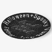 Assiettes En Carton Black and White Spider Web Modern Happy Halloween (Angle)