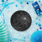 Assiettes En Carton Black and White Spider Webs Halloween Party (Fête)