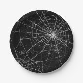 Assiettes En Carton Black and White Spider Webs Halloween Party (Devant)
