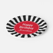 Assiettes En Carton Black and White Starburst Stripes N'importe quelle (Angle)