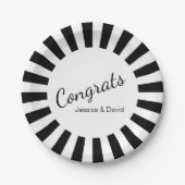 Assiettes En Carton Black and White Starburst Stripes N'importe quelle (Devant)