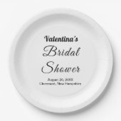 Assiettes En Carton Black and White Typography Bridal Shower (Devant)