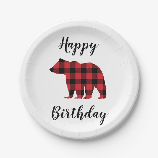 Assiettes En Carton Black Bear Joyeux Anniversaire Camper Plaques en p (Devant)