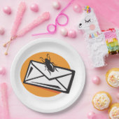 Assiettes En Carton Black Beetle Insect on Envelope (Fête)