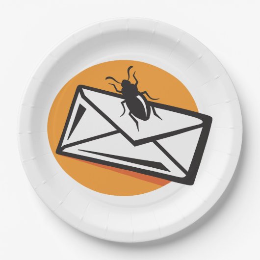 Assiettes En Carton Black Beetle Insect on Envelope (Devant)