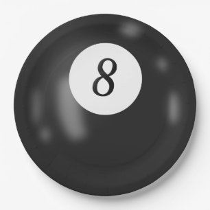 Assiettes En Carton Black Billiard Huit Balles Anniversaire