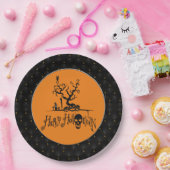 Assiettes En Carton Black Boarder Happy Halloween Grave Yard (Fête)