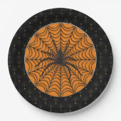 Assiettes En Carton Black Boarder Spider Web Black Spider Halloween (Devant)