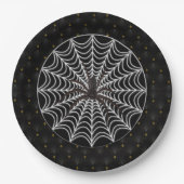 Assiettes En Carton Black Boarder White Spider Web et Black Spider (Devant)