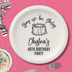 Assiettes En Carton Black Bow Attache ses trente 40e anniversaire