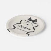 Assiettes En Carton Black Bow Birthday Any Age  (Angle)