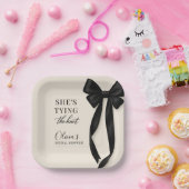 Assiettes En Carton Black Bow She's Tying The Knot Party (Fête)