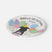 Assiettes En Carton Black Brussels Griffon Chien fête d'anniversaire (Angle)