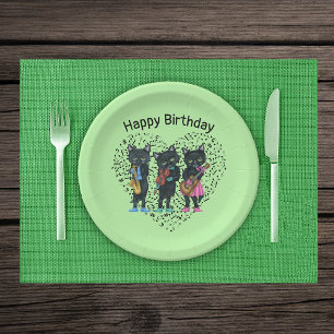 Assiettes En Carton Black Cat Musicians Instruments Musique Note Coeur