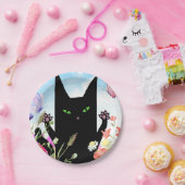 Assiettes En Carton Black Cat Spring Fever: Kitty and Flowers (Fête)