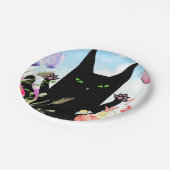 Assiettes En Carton Black Cat Spring Fever: Kitty and Flowers (Angle)
