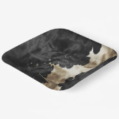 Assiettes En Carton Black Champagne Gold Cowhide (Angulaire)