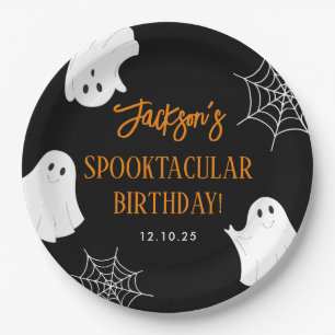 Assiettes En Carton Black Cute Ghost Éffrayant Halloween Anniversaire