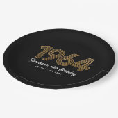 Assiettes En Carton Black Faux Gold 1964 60e anniversaire (Angle)
