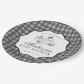 Assiettes En Carton Black Gingham Little Boo Ghost Baby Shower Dessert (Angle)
