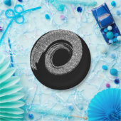 Assiettes En Carton Black Glam VIP argent Parties scintillant spirale (Fête)