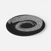 Assiettes En Carton Black Glam VIP argent Parties scintillant spirale (Angle)