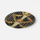 Assiettes En Carton Black & Gold 20's Art Déco Gatsby Glam Mariage (Angle)