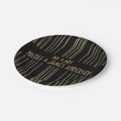Assiettes En Carton Black & Gold 20's Art Déco Gatsby Mariage personna (Angle)