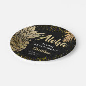 Assiettes En Carton Black Gold Ananas Surprise Retraite Party (Angle)
