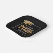Assiettes En Carton Black & Gold Class Of 2026 (Angulaire)