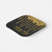 Assiettes En Carton Black Gold Driw Hébreu Shana Tova Rosh Hashanah (Angulaire)