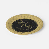 Assiettes En Carton Black Gold Geometry Bows Motif Grad Party (Angle)