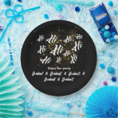 Assiettes En Carton Black Gold Group Friends Joint Anniversaire (Fête)