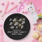 Assiettes En Carton Black Gold Group Friends Joint Anniversaire (Fête)
