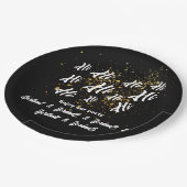 Assiettes En Carton Black Gold Group Friends Joint Anniversaire (Angle)