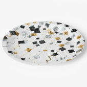Assiettes En Carton Black Gold Happy New Year Confetti (Angle)